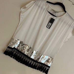 Sachin and babi size xs sequence with tassels shirt